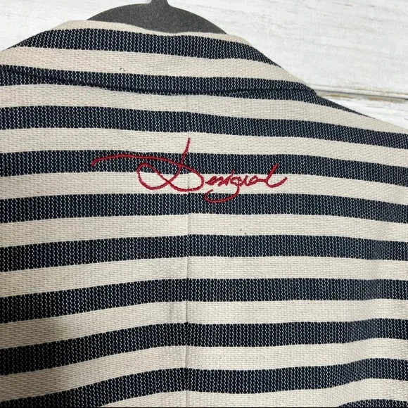 Striped Women's Blazer with Artistic Accents - Picture 4 of 13